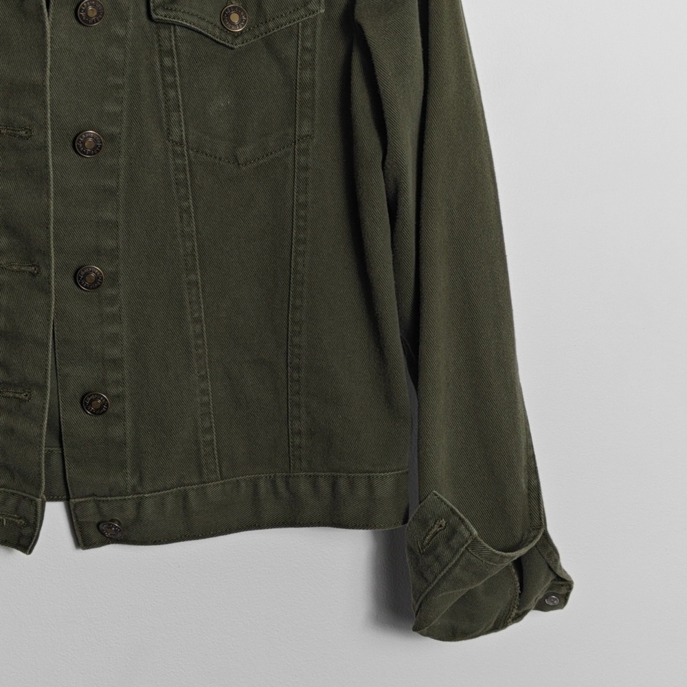 NEWPORT NEWS JEANOLOGY COLLECTION Olive Green Jean Jacket Size 4 - Picture 6 of 16